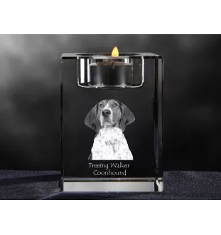 Treeing Walker Coonhound - Kerzenhalter mit Hundefoto, Teelichthalter aus Kristall, personalisiertes Geschenk der Marke Art-Dog