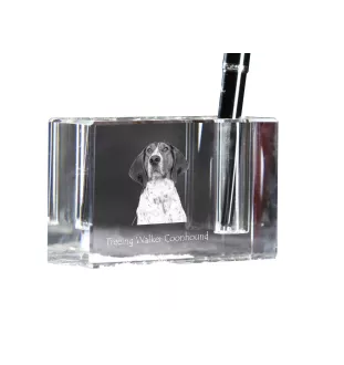 Treeing Walker Coonhound - Porte-stylos, organiseur en cristal avec photo de chien, décoration de bureau unique par la marque Art-Dog