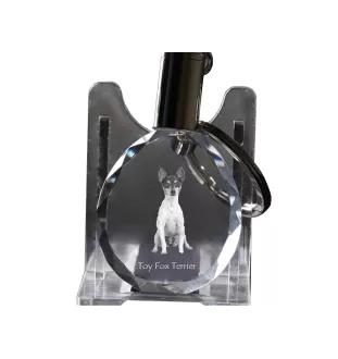 Toy Fox Terrier, American Toy Terrier, Amertoy - Anhänger mit einem Foto eines Hundes, Schlüsselanhänger aus Kristall in einer Geschenkbox, ein einzigartiges Geschenk von Art-Dog