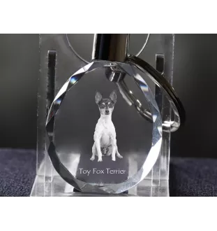 Toy Fox Terrier, American Toy Terrier, Amertoy - pendant with a photo of a dog, crystal key ring in a gift box, a unique gift by Art-Dog