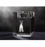 Toy Fox Terrier, American Toy Terrier, Amertoy - Kerzenhalter mit Hundefoto, Teelichthalter aus Kristall, personalisiertes Geschenk der Marke Art-Dog