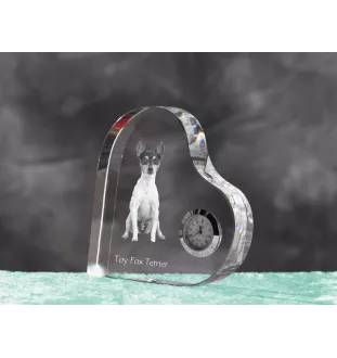 Amerykański toy terrier zegar w kształcie serca z psem Art-Dog