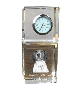 Treeing Walker Coonhound - montre en cristal avec photo, photo de chien dans un cristal, horloge de bureau personnalisée de la marque Art-Dog