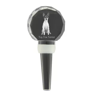 Toy Fox Terrier, American Toy Terrier, Amertoy - Crystal bottle stopper, unique wine stopper with photo, personalised gift for sommelier by Art-Dog brand