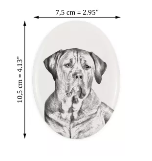 Tosa Inu, Tosa-Ken, Japanese Mastiff - commemorative plaque with a photo of a dog, tombstone with a print, personalized oval plaque from the Art-Dog brand
