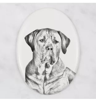 Tosa Inu, Tosa-Hund - Gedenktafel mit einem Foto eines Hundes, Grabplatte mit Druck, personalisierte ovale Platte der Marke Art-Dog