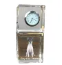 Toy Fox Terrier, American Toy Terrier, Amertoy - Kristalluhr mit Foto, Hundebild im Kristall, personalisierte Schreibtischuhr von Art-Dog.