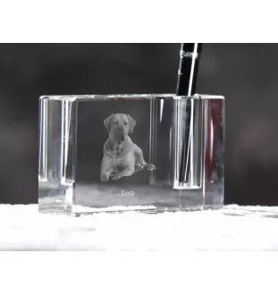 Tosa Inu, Tosa-Hund - Stifthalter, Kristallorganizer mit Hundefoto, einzigartige Schreibtischdekoration der Marke Art-Dog