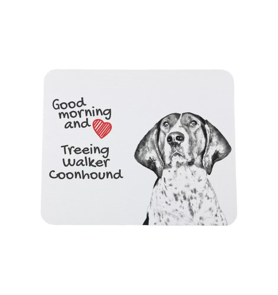 Treeing Walker Coonhound - mouse pad with print, personalized dog-themed mouse pad, unique gadget for an office worker by Art-Dog brand