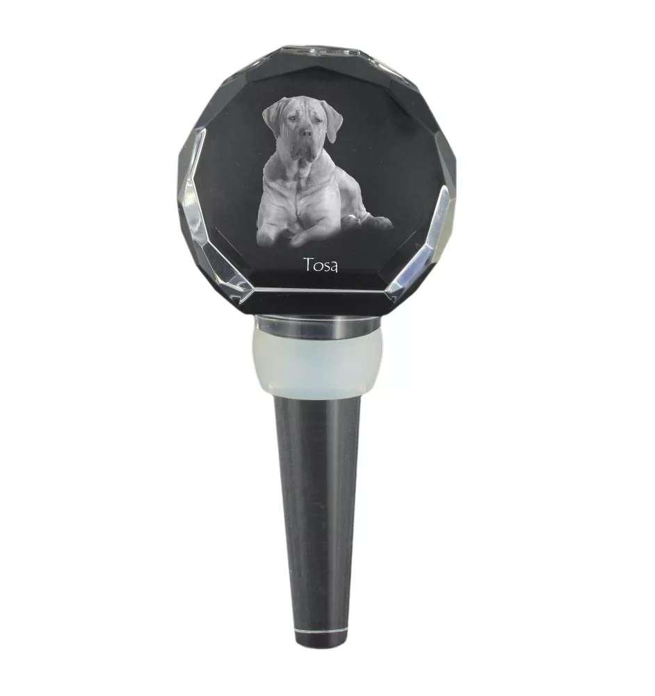 Tosa Inu - Bouchon de bouteille en cristal, bouchon de vin unique avec photo, cadeau personnalisé pour sommelier par la marque Art-Dog