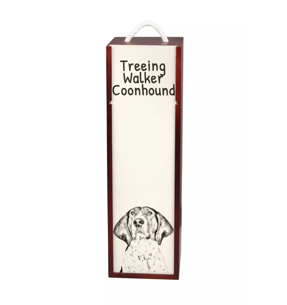 Treeing Walker Coonhound - Weinbox mit Hund, Alkoholbox mit Grafik, personalisierte Geschenkbox der Marke Art-Dog