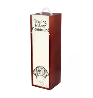 Treeing Walker Coonhound - boîte à vin avec chien, boîte à alcool avec graphisme, boîte cadeau personnalisée de la marque Art-Dog