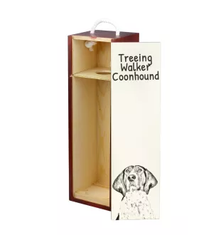 Treeing Walker Coonhound - wine box with a dog, alcohol box with graphics, personalized gift box from the Art-Dog brand