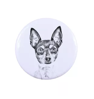 Toy Fox Terrier, American Toy Terrier, Terrier américain de jouet - badge avec votre chien, ajoutez votre propre photo, marque Art-Dog