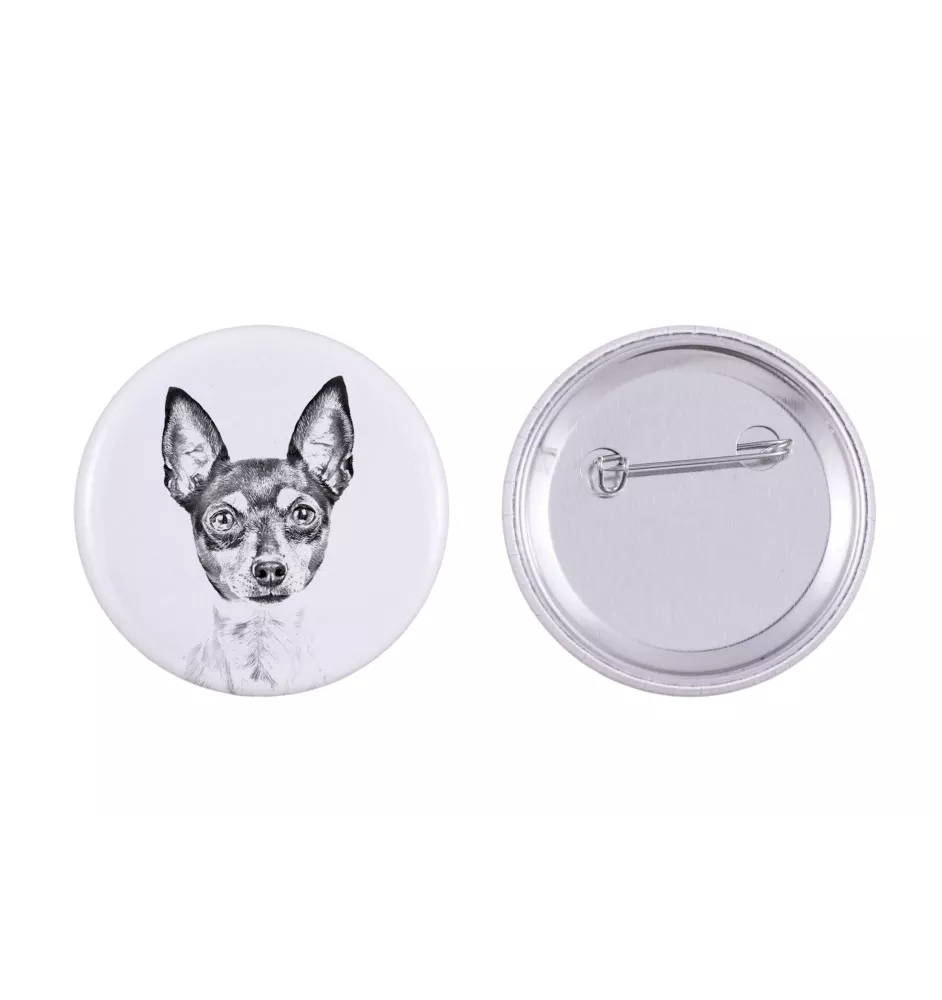 Toy Fox Terrier, American Toy Terrier, Amertoy - Anstecknadel mit Ihrem Hund, fügen Sie Ihr eigenes Foto hinzu, Marke Art-Dog