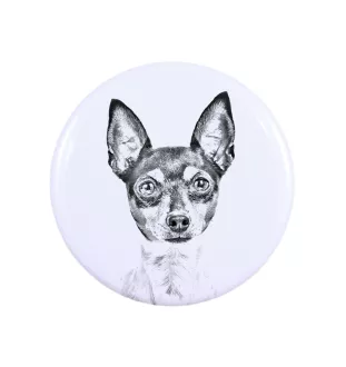 Toy Fox Terrier, American Toy Terrier, Amertoy - Anstecknadel mit Ihrem Hund, fügen Sie Ihr eigenes Foto hinzu, Marke Art-Dog