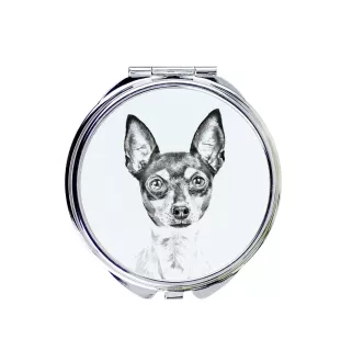 Toy Fox Terrier, American Toy Terrier, Amertoy - Pocket mirror with a dog, personalized mirror for a purse, compact mirror with Art-Dog brand print.