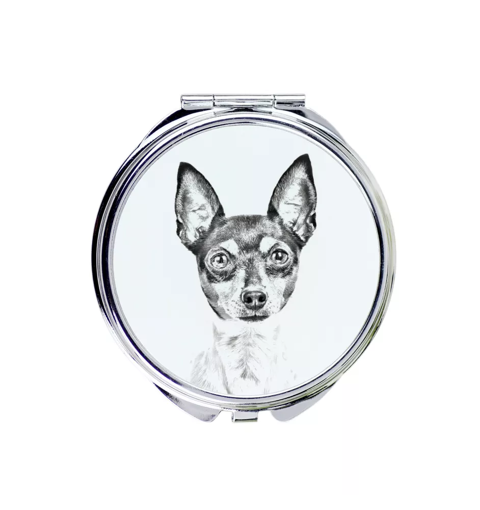 Toy Fox Terrier, American Toy Terrier, Amertoy - Pocket mirror with a dog, personalized mirror for a purse, compact mirror with Art-Dog brand print.