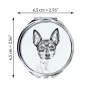 Toy Fox Terrier, American Toy Terrier, Amertoy - Taschenspiegel mit Hund, personalisierter Taschenspiegel, kompakter Spiegel mit Art-Dog-Logo