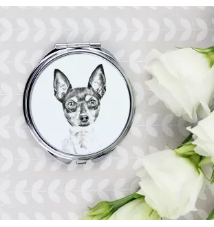 Toy Fox Terrier, American Toy Terrier, Amertoy - Pocket mirror with a dog, personalized mirror for a purse, compact mirror with Art-Dog brand print.