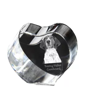 Treeing Walker Coonhound - a photo of a dog in crystal, crystal heart, unique photo frame from the Art-Dog brand
