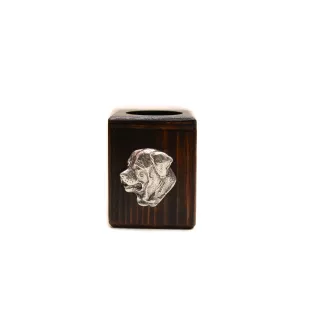 Tosa Inu, Tosa-Ken, Japanese Mastiff - wooden candle holder with a dog, a unique souvenir after losing a dog, a handicraft from the Art-Dog brand