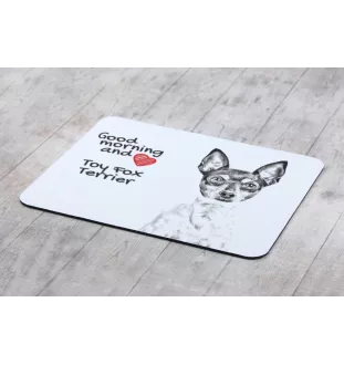 Toy Fox Terrier, American Toy Terrier, Terrier américain de jouet - tapis de souris personnalisé avec impression, tapis de souris personnalisé avec chien, accessoire unique pour employé de bureau de l