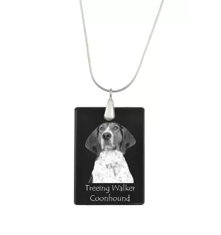 Treeing Walker Coonhound - Crystal pendant with dog, silver necklace with photo, personalised pendant by Art-Dog brand