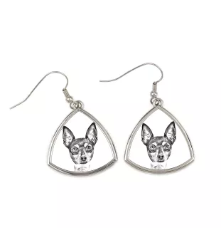 Toy Fox Terrier, American Toy Terrier, Terrier américain de jouet - boucles d'oreilles avec chien, boucles d'oreilles pendantes avec photo, bijoux personnalisés avec impression de la marque Art-Dog