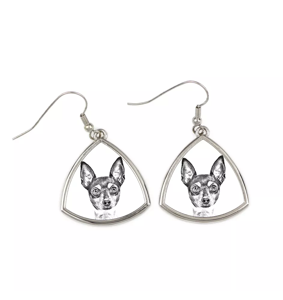 Toy Fox Terrier, American Toy Terrier, Terrier américain de jouet - boucles d'oreilles avec chien, boucles d'oreilles pendantes avec photo, bijoux personnalisés avec impression de la marque Art-Dog
