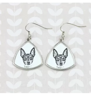 Toy Fox Terrier, American Toy Terrier, Terrier américain de jouet - boucles d'oreilles avec chien, boucles d'oreilles pendantes avec photo, bijoux personnalisés avec impression de la marque Art-Dog