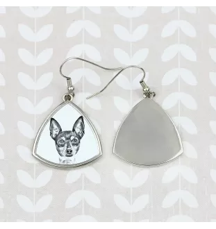 Toy Fox Terrier, American Toy Terrier, Terrier américain de jouet - boucles d'oreilles avec chien, boucles d'oreilles pendantes avec photo, bijoux personnalisés avec impression de la marque Art-Dog