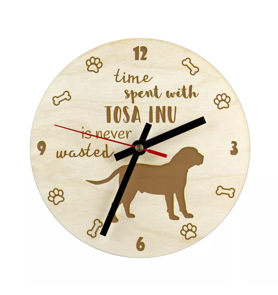 Tosa Inu, Tosa-Ken, Japanese Mastiff - clock with a dog, wooden clock, wall clock for dog lovers, clock for desk and shelf, Art-Dog