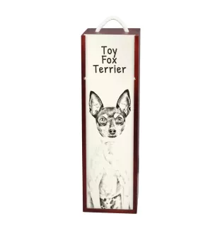 Toy Fox Terrier, American Toy Terrier, Amertoy - wine box with a dog, alcohol box with graphics, personalized gift box from the Art-Dog brand