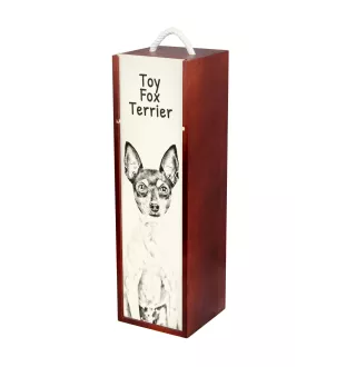 Toy Fox Terrier, American Toy Terrier, Amertoy - wine box with a dog, alcohol box with graphics, personalized gift box from the Art-Dog brand