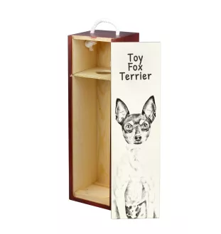 Toy Fox Terrier, American Toy Terrier, Amertoy - wine box with a dog, alcohol box with graphics, personalized gift box from the Art-Dog brand