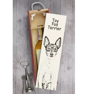Toy Fox Terrier, American Toy Terrier, Amertoy - Weinbox mit Hund, Alkoholbox mit Grafik, personalisierte Geschenkbox der Marke Art-Dog