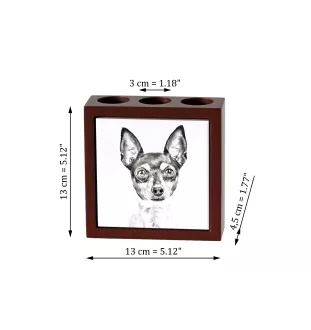 Toy Fox Terrier, American Toy Terrier, Terrier américain de jouet - porte-stylo avec chien, organiseur de bureau avec impression, décoration de bureau personnalisée de la marque Art-Dog