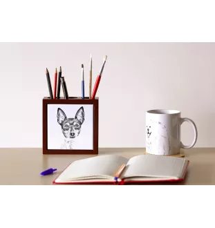 Toy Fox Terrier, American Toy Terrier, Terrier américain de jouet - porte-stylo avec chien, organiseur de bureau avec impression, décoration de bureau personnalisée de la marque Art-Dog