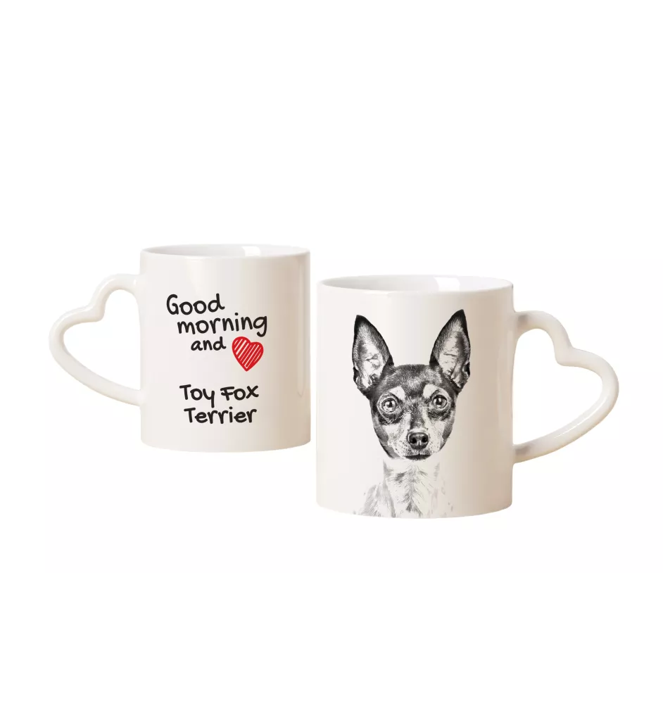Toy Fox Terrier, American Toy Terrier, Terrier américain de jouet - tasse avec chien, une tasse adorable avec une anse en forme de cœur, un cadeau universel de la marque Art-Dog