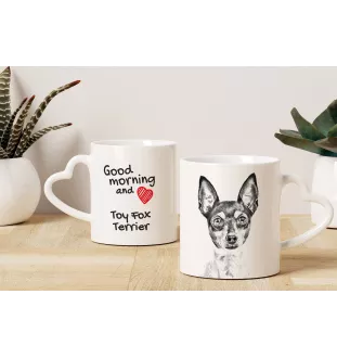 Toy Fox Terrier, American Toy Terrier, Amertoy - Tasse mit Hund, entzückende Tasse mit herzförmigem Henkel, universelles Geschenk der Marke Art-Dog