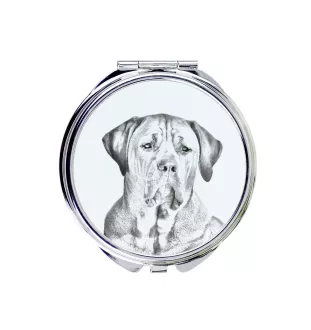 Tosa Inu, Tosa-Hund - Taschenspiegel mit Hund, personalisierter Taschenspiegel, kompakter Spiegel mit Art-Dog-Logo