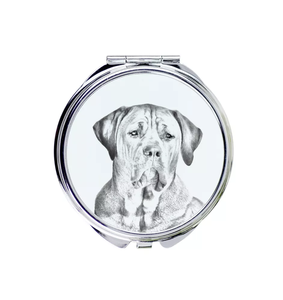 Tosa Inu, Tosa-Hund - Taschenspiegel mit Hund, personalisierter Taschenspiegel, kompakter Spiegel mit Art-Dog-Logo