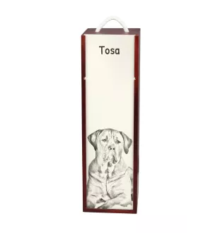 Tosa Inu - boîte à vin avec chien, boîte à alcool avec graphisme, boîte cadeau personnalisée de la marque Art-Dog