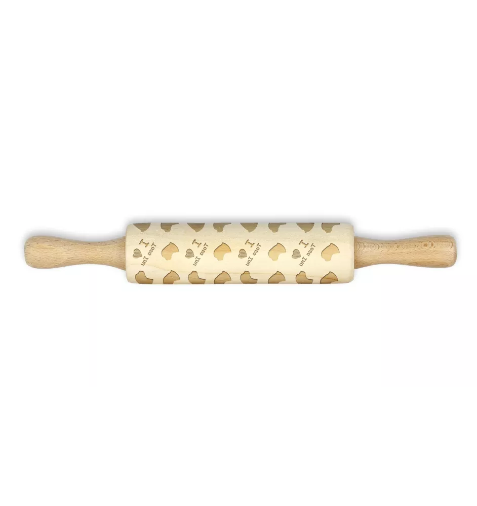 Tosa Inu, Tosa-Ken, Japanese Mastiff - small rolling pin with a dog pattern, a rolling pin for children's dough, decorating ceramic clay by Art-Dog brand