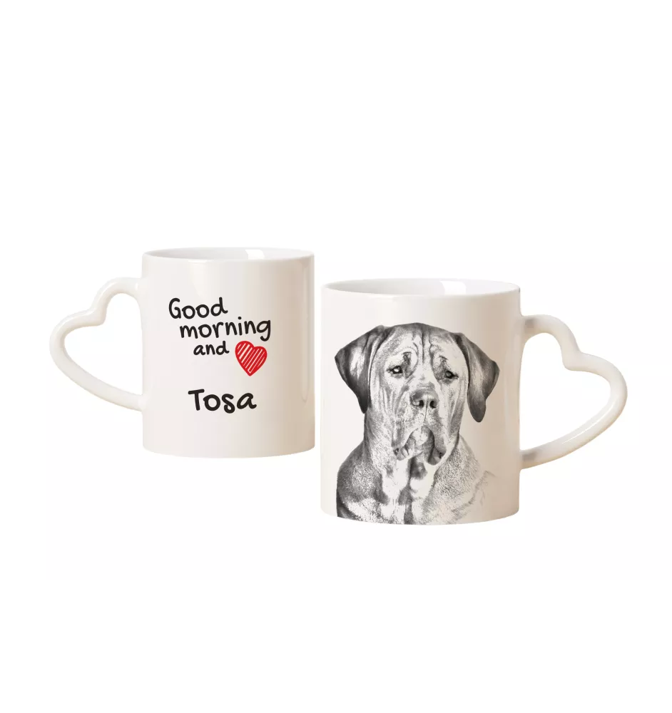 Tosa Inu, Tosa-Hund - Tasse mit Hund, entzückende Tasse mit herzförmigem Henkel, universelles Geschenk der Marke Art-Dog