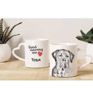 Tosa Inu, Tosa-Hund - Tasse mit Hund, entzückende Tasse mit herzförmigem Henkel, universelles Geschenk der Marke Art-Dog