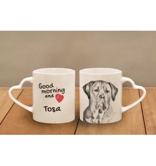 Tosa Inu, Tosa-Hund - Tasse mit Hund, entzückende Tasse mit herzförmigem Henkel, universelles Geschenk der Marke Art-Dog