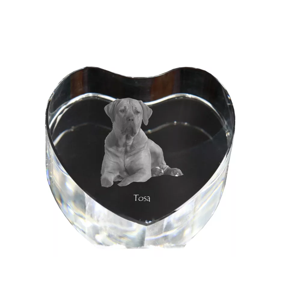 Tosa Inu, Tosa-Hund - Hundebild im Kristall, Kristallherz, einzigartiger Bilderrahmen der Marke Art-Dog