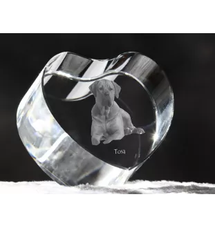 Tosa Inu, Tosa-Ken, Japanese Mastiff - a photo of a dog in crystal, crystal heart, unique photo frame from the Art-Dog brand